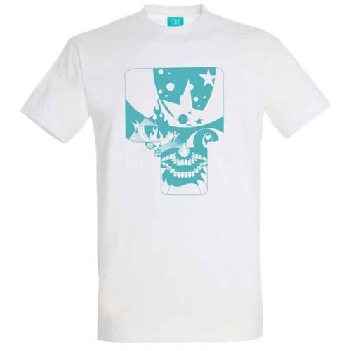 Skullnins Space Skull T-shirt, White.