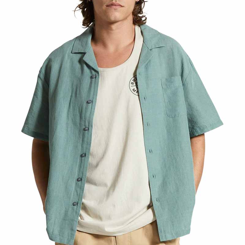 Brixton Linen Shirt Green. Brixton Linen Shirt Green.